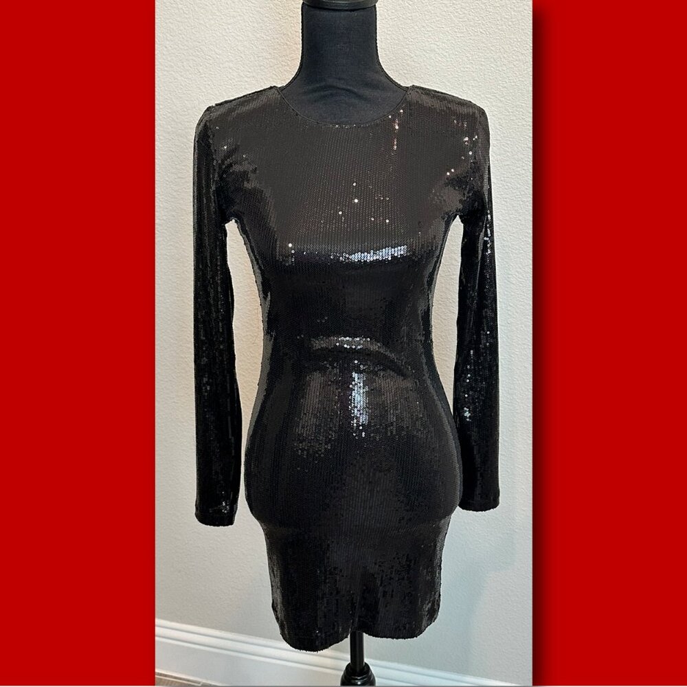 Forever 21 Sequin Party Dress Longsleeve - Size Small
